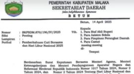 Pemkab Malaka Umumkan Libur Cuti Bersama//Foto: Tangkapan Layar.