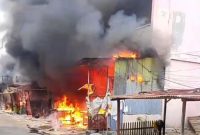 Kebakaran di Kisaran//Foto: Tangkapan Layar.