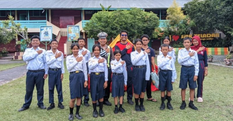 Sat Lantas Polres Pematangsiantar Hadiri Pelantikan PKS di YP Teladan//Foto: Istimewa.