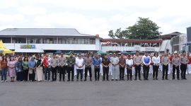 Wali Kota Kotamobagu Weny Gaib menghadiri Lomba Polisi Cilik (Pocil) dan Patroli Keamanan Sekolah (PKS) tingkat Polda Sulut. (poto. dy)