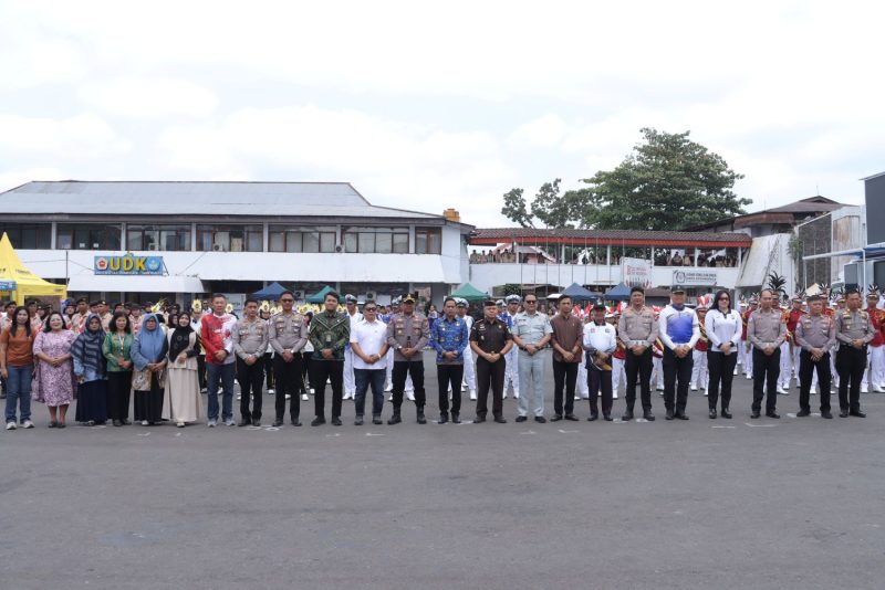 Wali Kota Kotamobagu Weny Gaib menghadiri Lomba Polisi Cilik (Pocil) dan Patroli Keamanan Sekolah (PKS) tingkat Polda Sulut. (poto. dy)